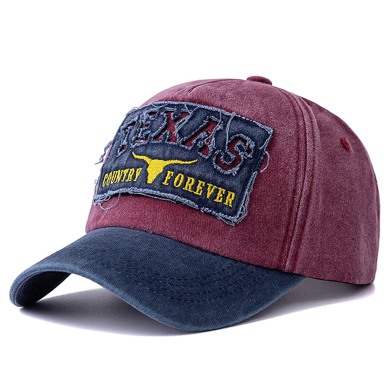 Baseball Cap TEXAS Letter Embroidery Outdoor Sports Dad Hat For Men And Women