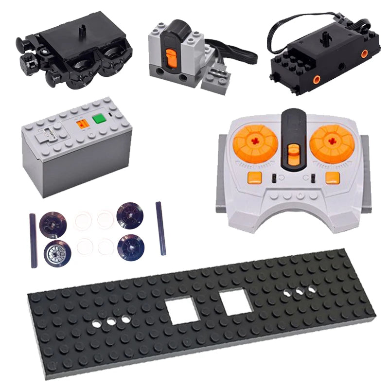 Train Track Building Blocks For MOC Power Functions Parts Motor Battery Box Infrared Speed Remote Control Receiver for Legoeds