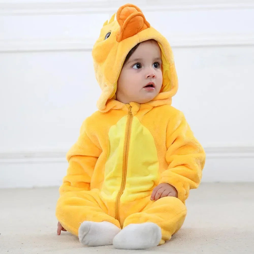 Baby Rompers Winter Costume Flannel for Girl Boy Toddler Infant Clothes Kids Overall Animals
