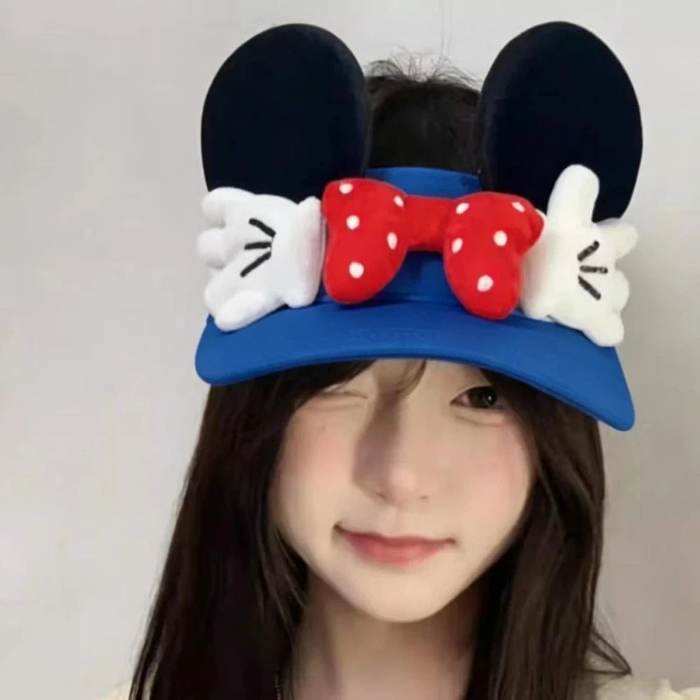 Mickey Hat Women's New Summer Fashion and Versatile Travel Sun Protection Peaked Hat Suitable for Outdoor Travel