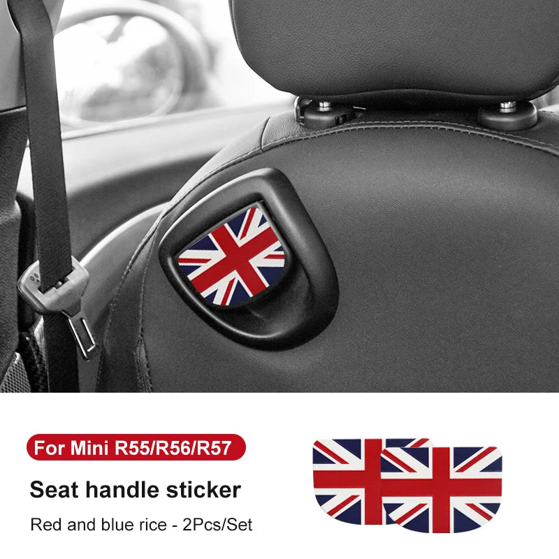 Car Rear Seat Back Handle Decal Cover Protective Sticker For Mini Cooper R56 R55 F56 F57 Interior Decorative Accessories