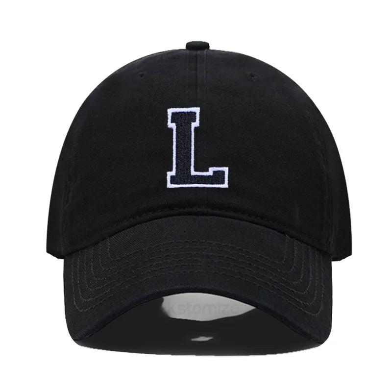 Letter A-Z Embroider Baseball Cap For Men Womne High Quality Soft Cotton Fashion Team Sport Visors Snapback Caps