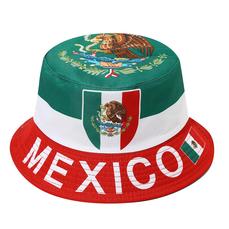 Countries National Flag Bucket Hat Men Women Football Fan Party Football Cup Reversible Sun Hat Soccer Fans