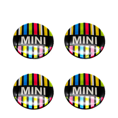 4pcs 52mm Car Wheel Center Cap Sticker Hub Cap Decal For MINI JHON COOPERR50 R52 F56 R53 F60 R57 R58 R59 R60 S Auto Accessories