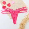 G-string Double Thin Straps Panties Lace Hollowed High Slit Thongs Butterfly Fun Underwear T-back Underpants