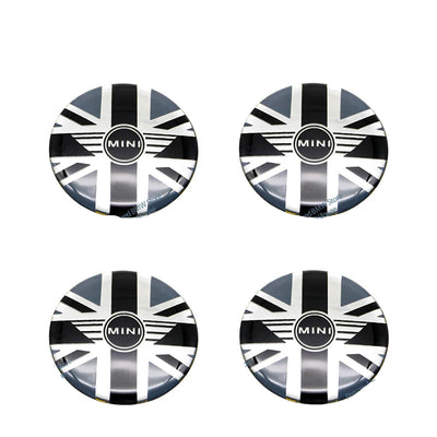 4pcs 52mm Car Wheel Center Cap Sticker Hub Cap Decal For MINI JHON COOPERR50 R52 F56 R53 F60 R57 R58 R59 R60 S Auto Accessories