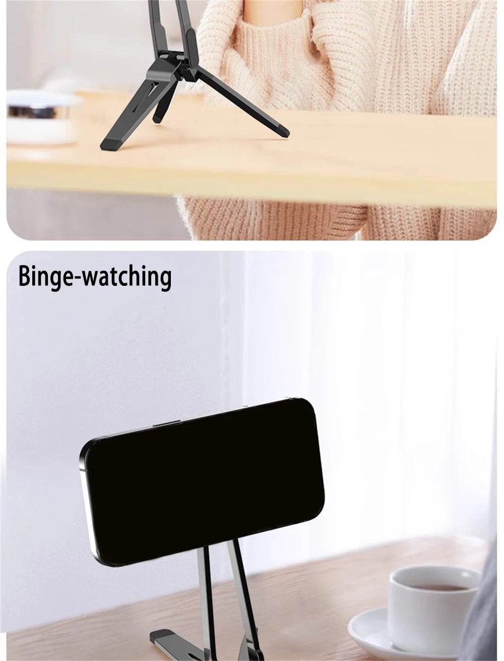 Magnetic ring alloy mobile phone holder Tripod Stand Portable Foldable Bracket Pocket Cell Phone Stand Non-slip