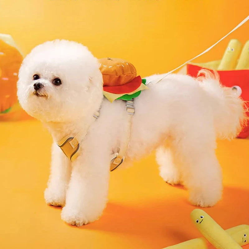 Bag Dog Harness Set Outdoor Decorate Small Medium Puppy Cat Leash Durable Polyester Anti Lost Walking Pet Accessories
