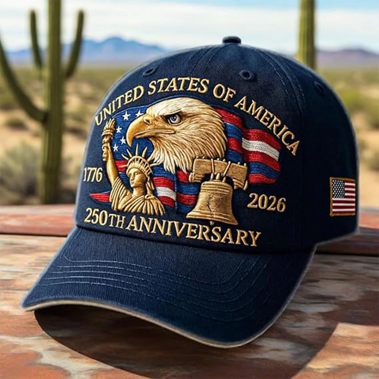US 250th Anniversary Cap Adjustable Retro Washed Patriotic Cap US 250th Anniversary Tribute Hat Patriotic Baseball Cap for Men and Women
