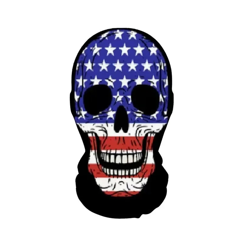 Halloween Skeleton Mesh Hood Mask | Elastic Breathable | Scary Party Cosplay Face Cover