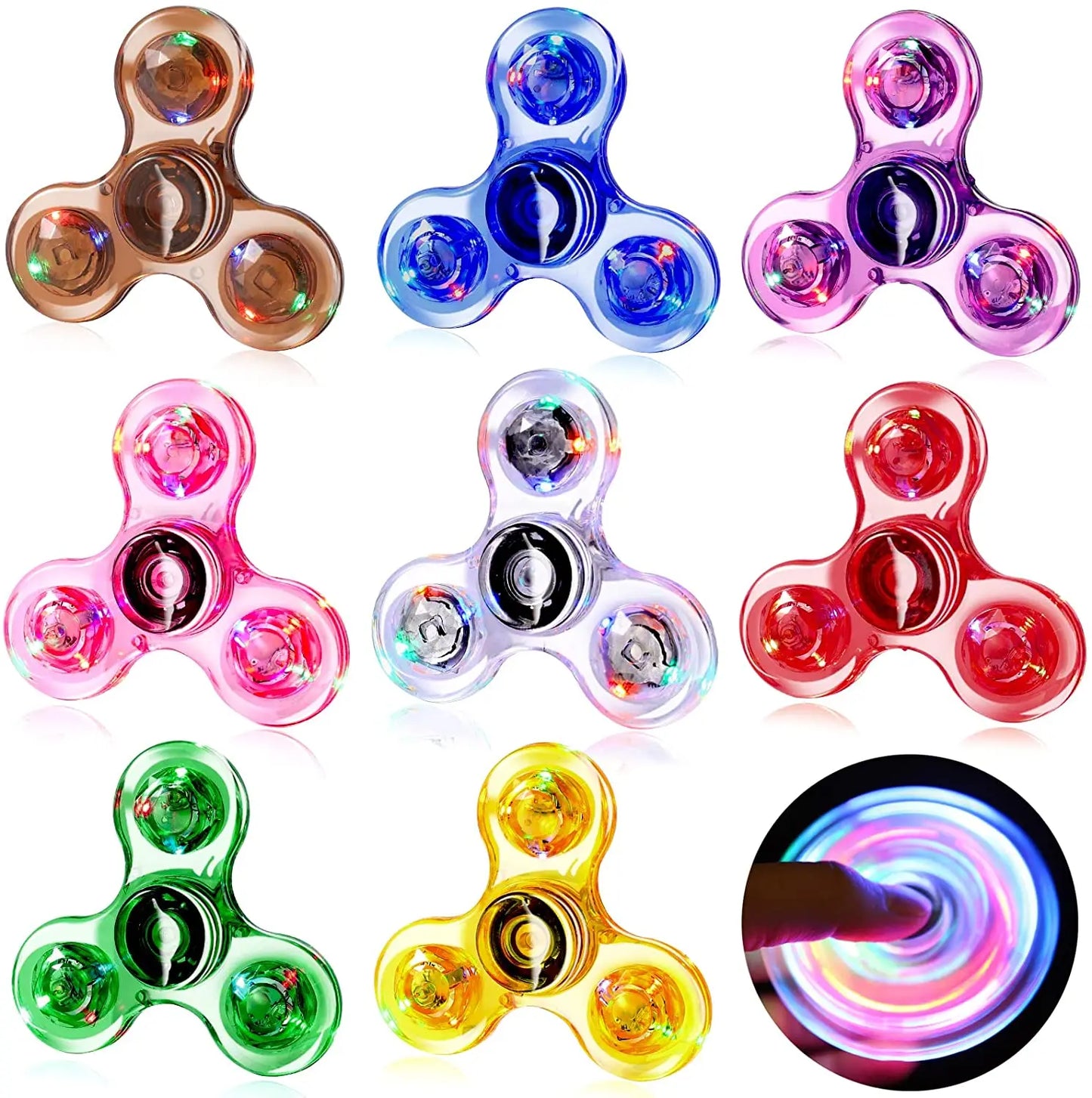 Fidget Spinner Luminous Finger Toy Hand Spinner Stress Reduction and Anxiety Relief Party Favors for Kids Adults