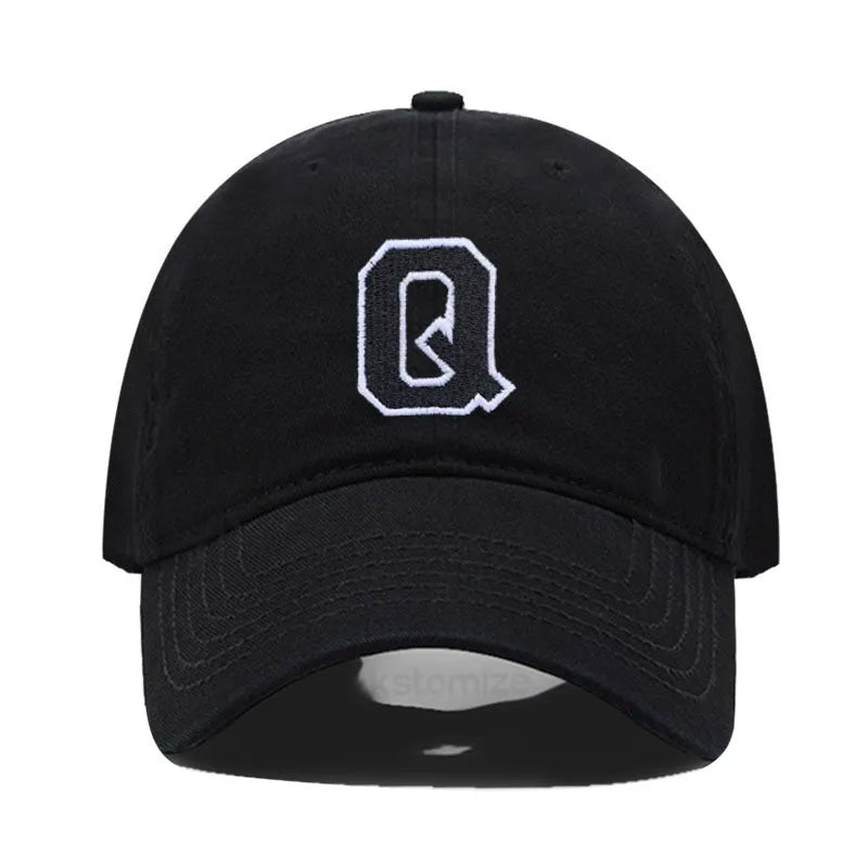 Letter A-Z Embroider Baseball Cap For Men Womne High Quality Soft Cotton Fashion Team Sport Visors Snapback Caps