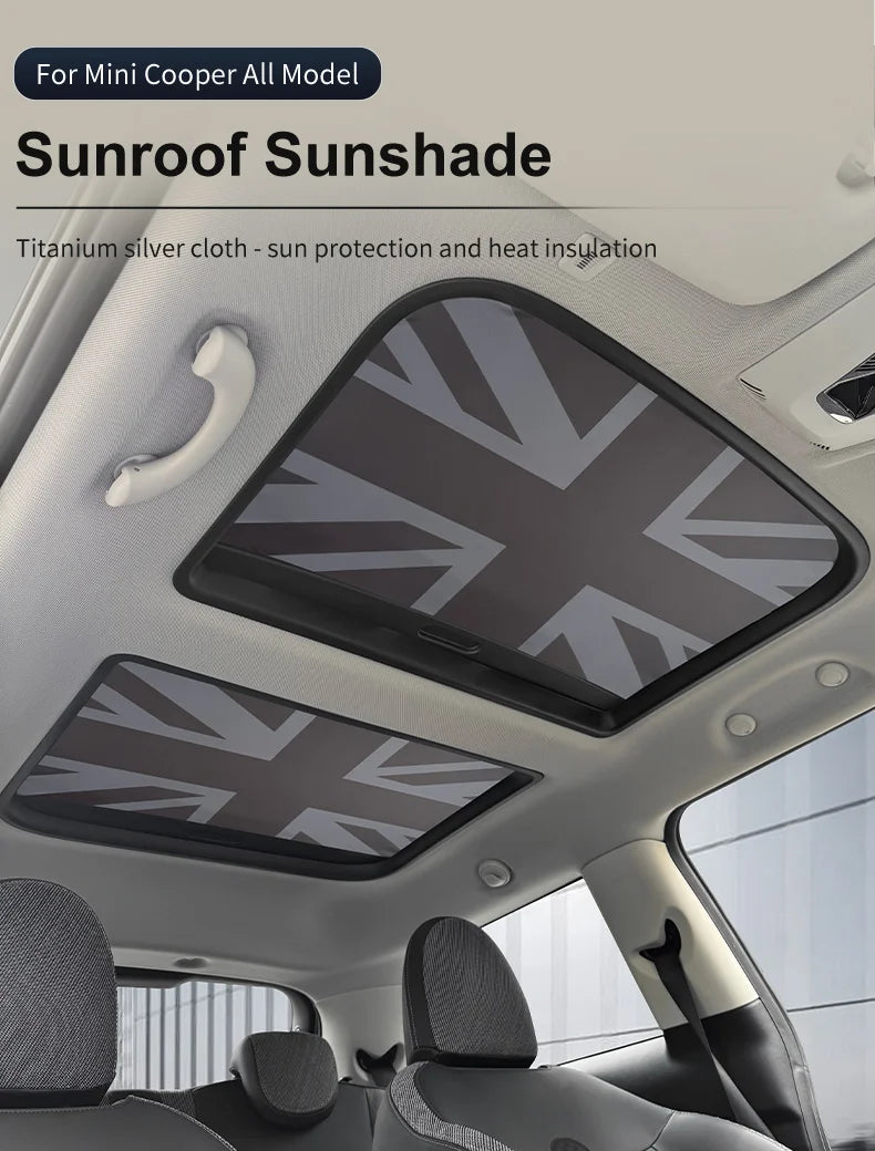 Car Sunroof Sunshade Cover For Mini Cooper F56 F60 F55 R56 R60 F65 F66 Sunscreen Protector UV Heat Isolate Foldable Accessories