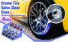 4Pcs/Set Bling Bling Rhinestones Valve Stem Caps, Chrome Crown Tire Valve Stem Caps for Car Auto Bike and Motorcycle