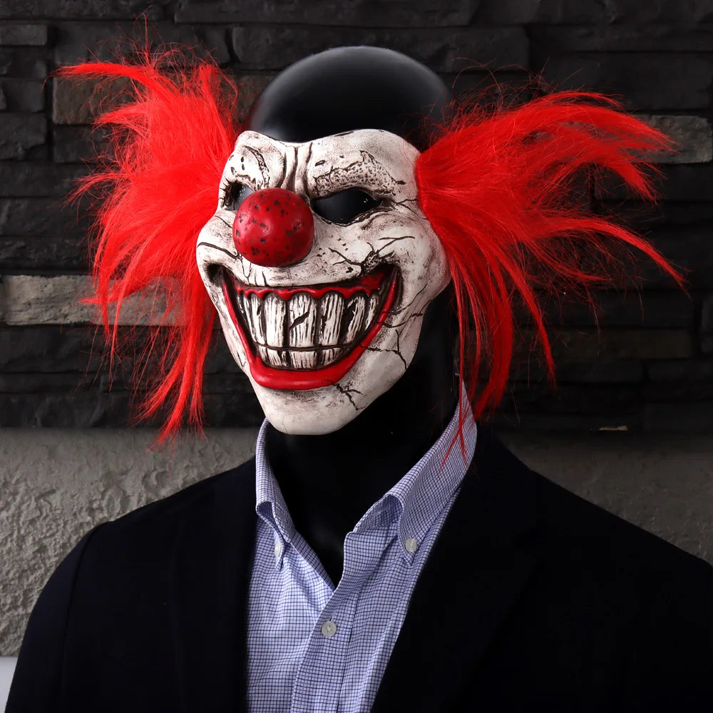 Joker Mask Cosplay Bloody Half Face Clown Latex Masks Halloween Carnival Purim Party Costume Props