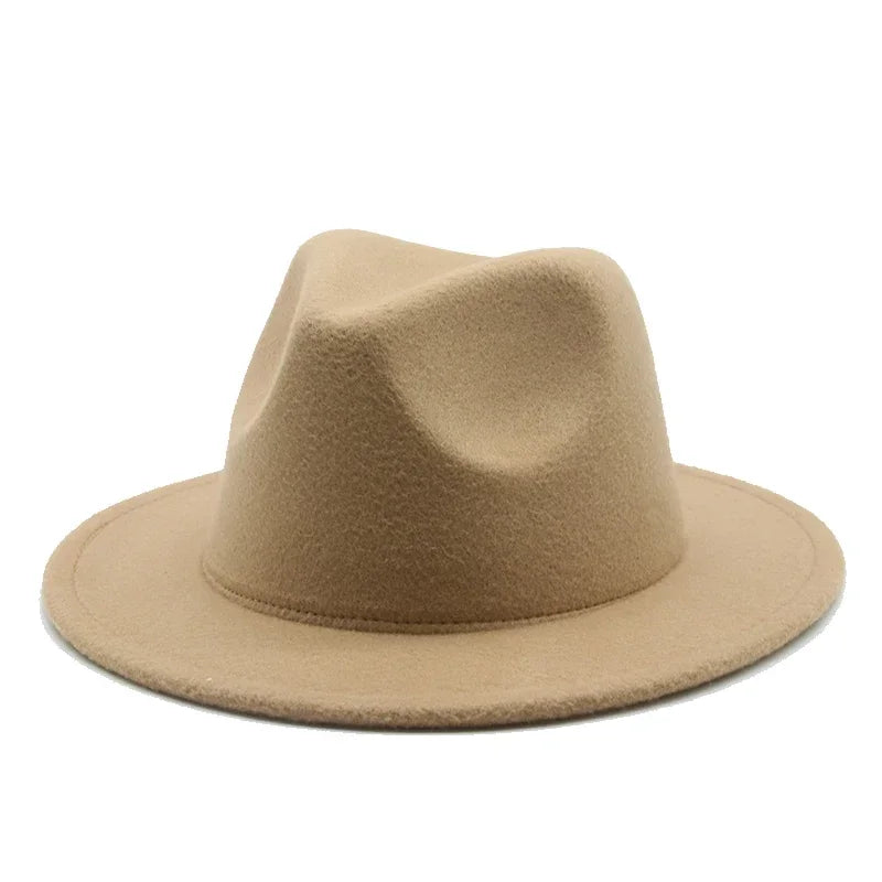Fedoras Hats Boys Girls Small 52cm 54cm Felted Kids Hats Solid Camel Black Dress Formal Panama Women Hats