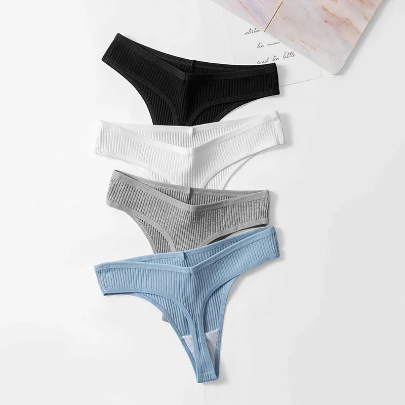 10PCS/Set Women's Panties Cotton Striped Underwear Sexy Sports G-Strings Hot T-Backs