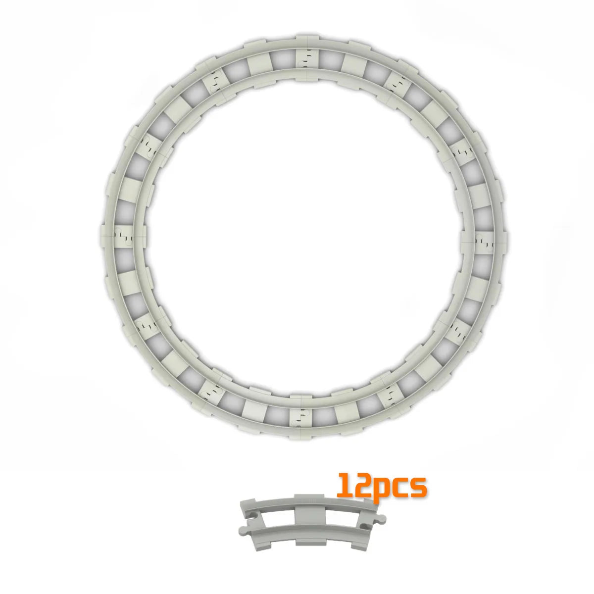 Building Block Light Gray Railroad Track Compatible Duplo Trains Parts kit Platform Curved Track Toy Set