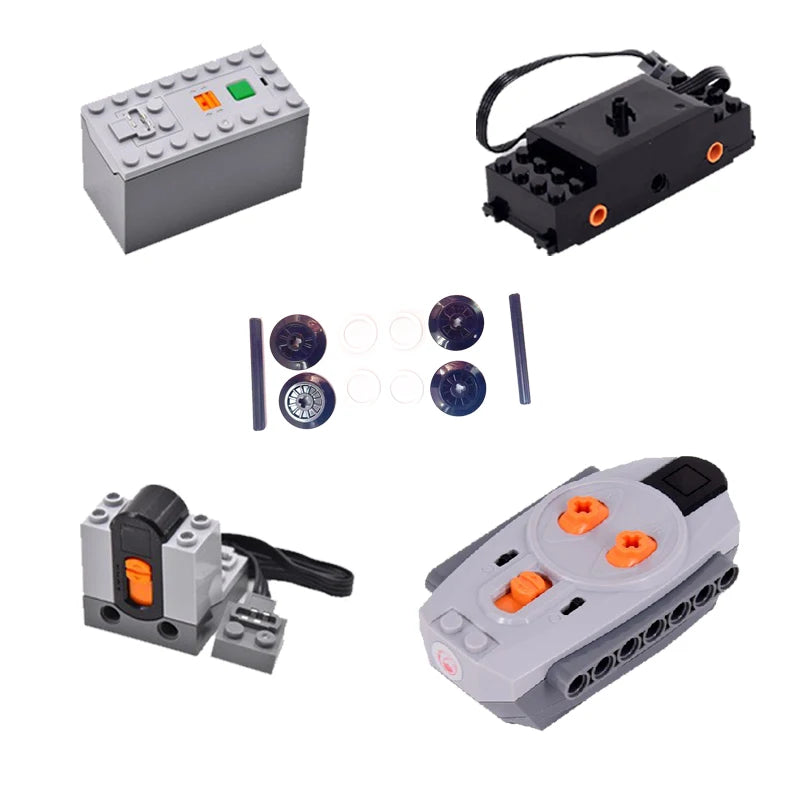 Train Track Building Blocks For MOC Power Functions Parts Motor Battery Box Infrared Speed Remote Control Receiver for Legoeds