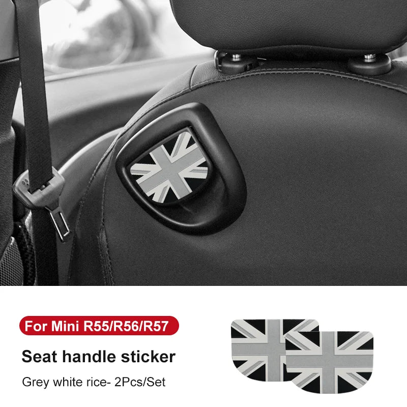 Car Rear Seat Back Handle Decal Cover Protective Sticker For Mini Cooper R56 R55 F56 F57 Interior Decorative Accessories