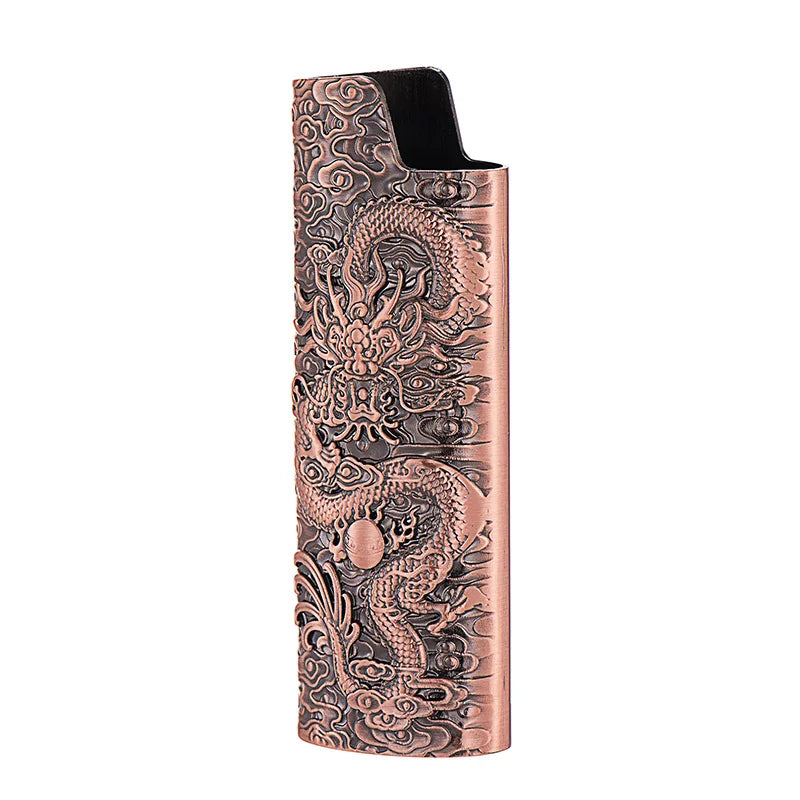 Lighter Cover Inquiry 3D Flying Dragon Relief Metal Case Exploration proof Armor Large Holder