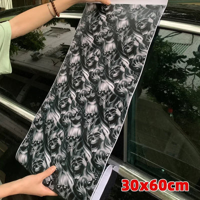 Car Exterior Stickers DIY Wrapping Skull Print Sticker Auto Body Decoration Self Adhesive Vinyl Wrap Film for Car Accessories