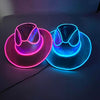 Pearlescent Cowboy Hat Dance Costume Decorate Glowing Cowgirl Cap Glowing For Neon NightClub