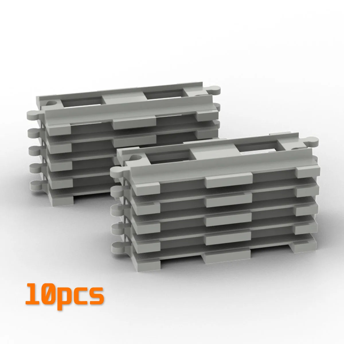 Building Block Light Gray Railroad Track Compatible Duplo Trains Parts kit Platform Curved Track Toy Set