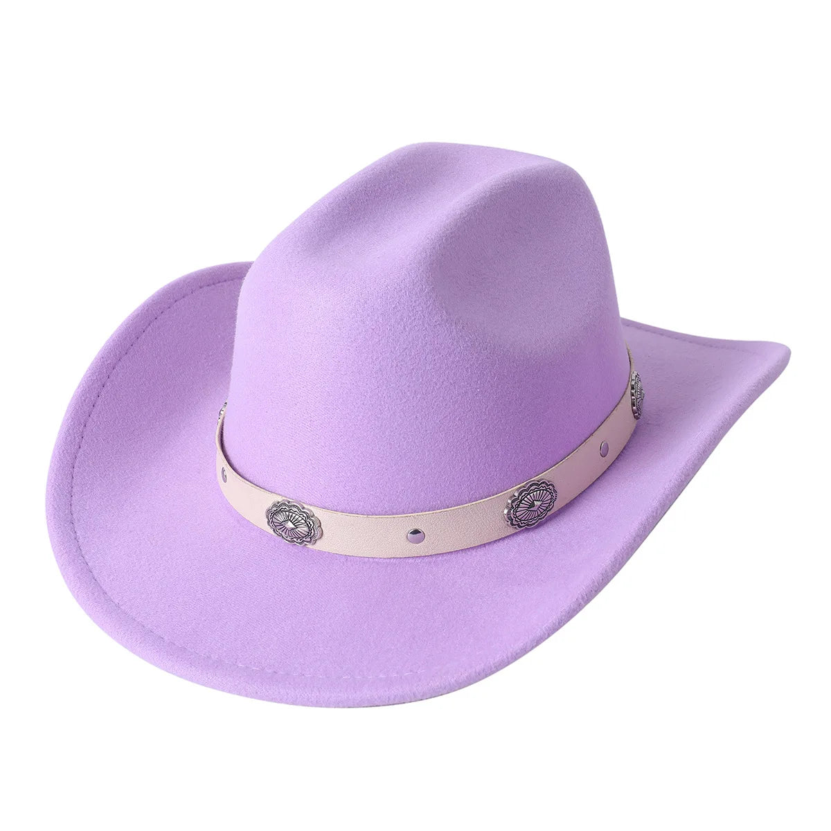 Cowboy Hat Fashion Chic Unisex Solid Color Jazz Hat With Bull Shaped Decor Western Cowboy Hats