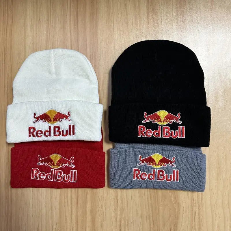 Red Bull Knitted hat Beanie Winter Hat Unisex Warm Cap for Men And Women Red Bull Hat
