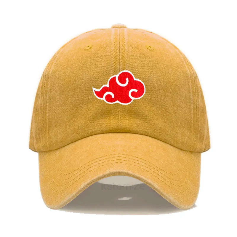 Anime Embroidered Baseball Cap NARUTO Cotton Cap Japanese Akatsuki Logo&nbsp; Embroidery Baseball Caps Black Snapback Hat