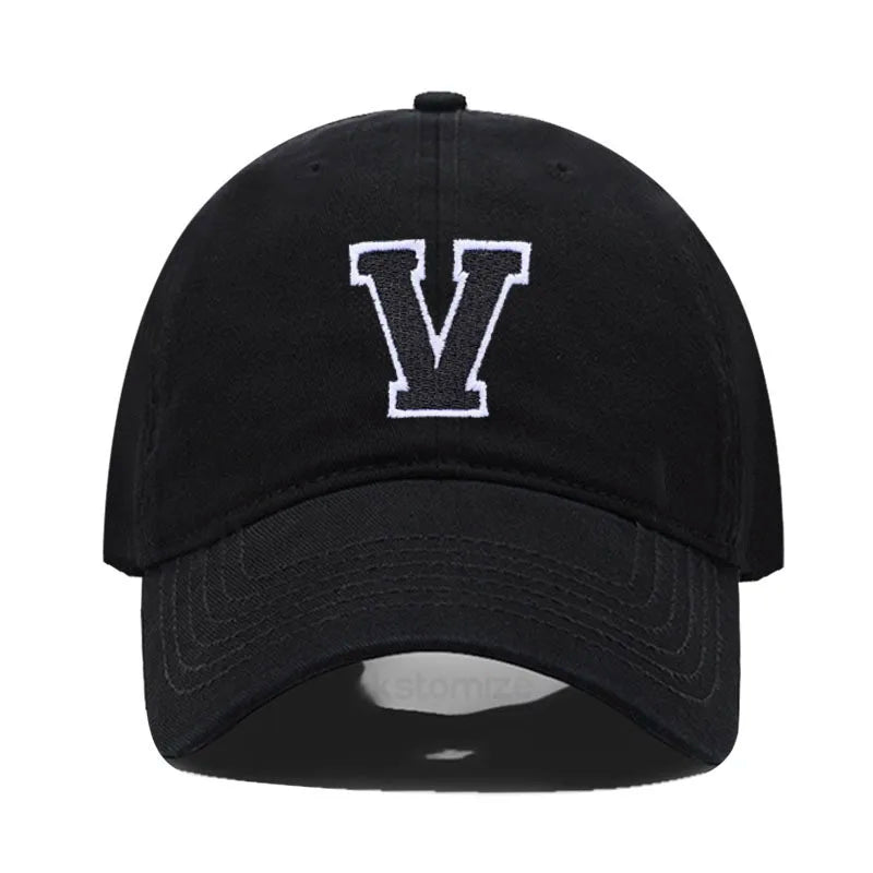 Letter A-Z Embroider Baseball Cap For Men Womne High Quality Soft Cotton Fashion Team Sport Visors Snapback Caps