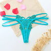 G-string Double Thin Straps Panties Lace Hollowed High Slit Thongs Butterfly Fun Underwear T-back Underpants