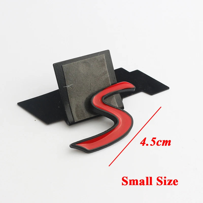 3D Metal Letters Car Front Grille Badge Sticker S Emblem Logo For Car S R56 R53 F56 R50 R52 R57 Accessories