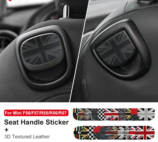 Car Rear Seat Back Handle Decal Cover Protective Sticker For Mini Cooper R56 R55 F56 F57 Interior Decorative Accessories