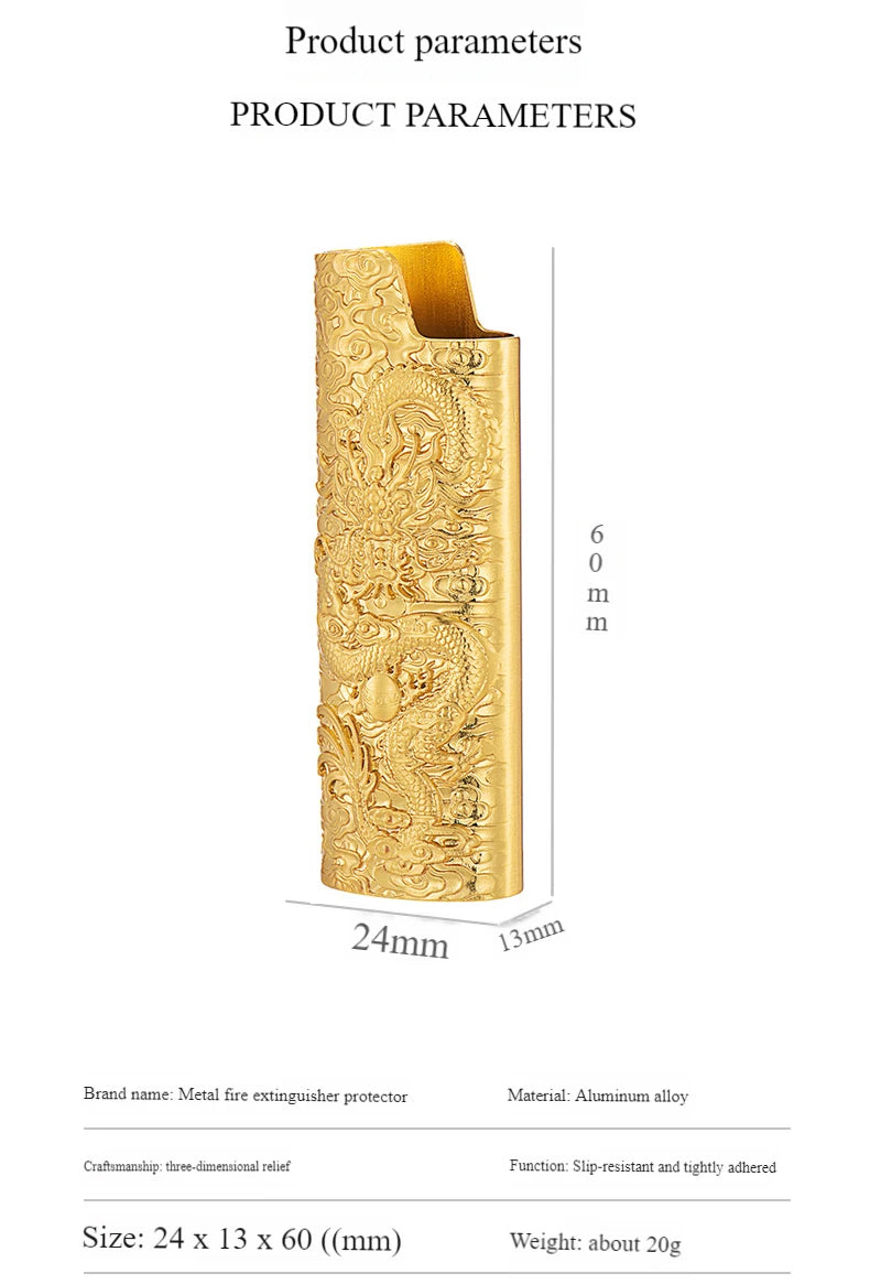 Lighter Cover Inquiry 3D Flying Dragon Relief Metal Case Exploration proof Armor Large Holder