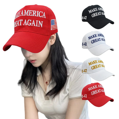 Donald Trump Cap Make America Great Again Trump Baseball Cap  Red White Adjustable Embroidered American USA Flag Cap