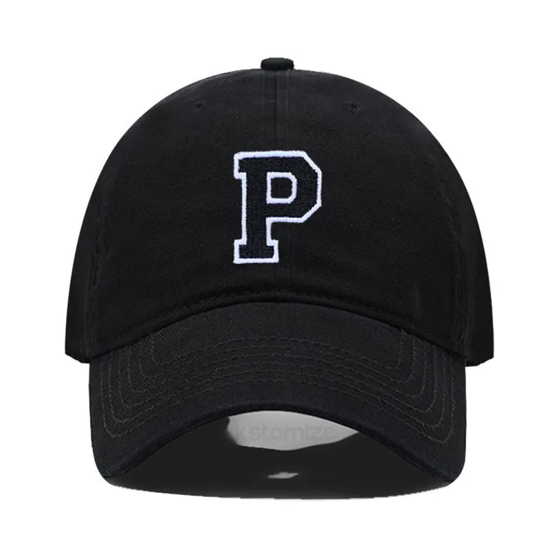 Letter A-Z Embroider Baseball Cap For Men Womne High Quality Soft Cotton Fashion Team Sport Visors Snapback Caps