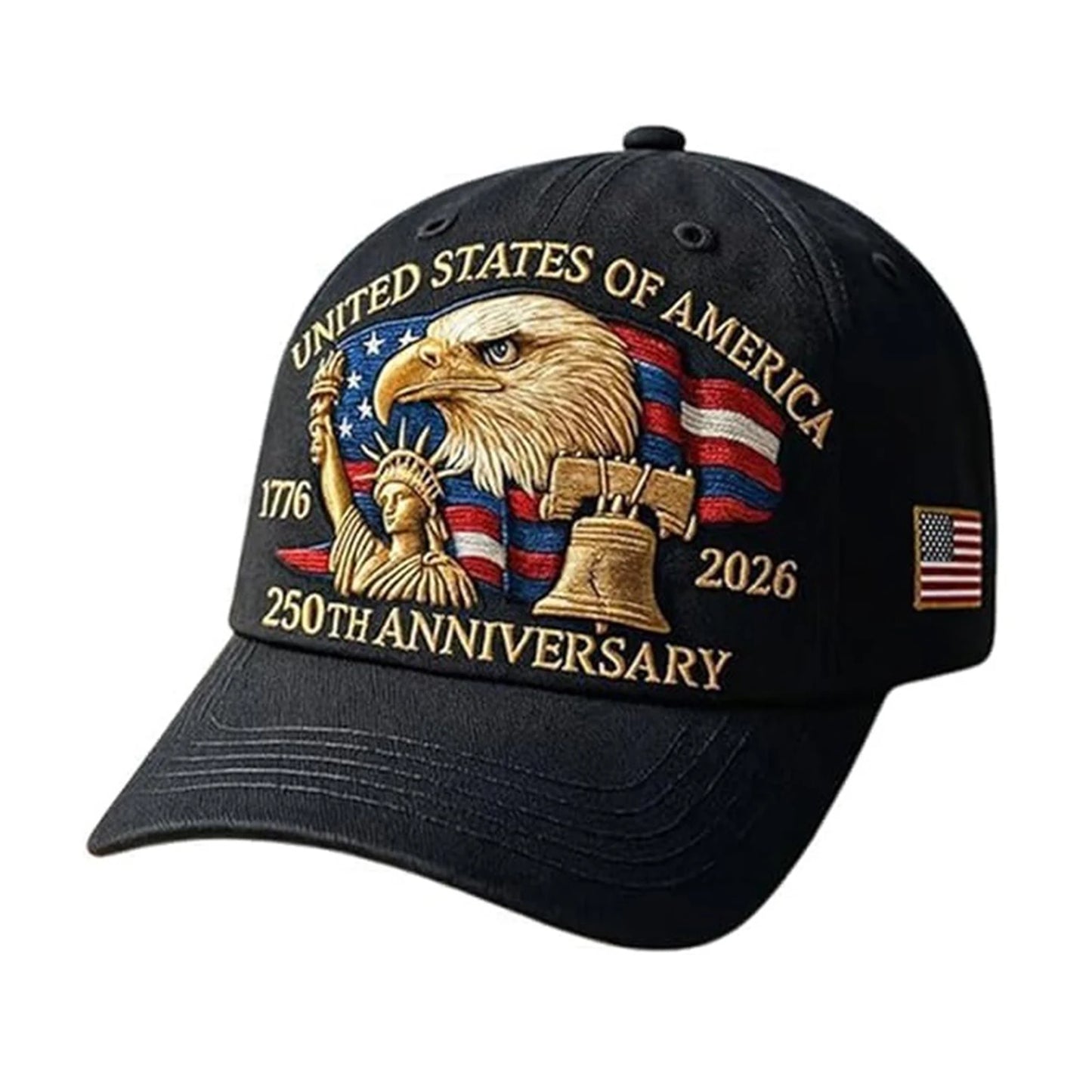 US 250th Anniversary Cap Adjustable Retro Washed Patriotic Cap US 250th Anniversary Tribute Hat Patriotic Baseball Cap for Men and Women
