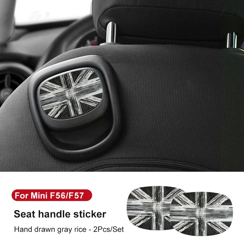Car Rear Seat Back Handle Decal Cover Protective Sticker For Mini Cooper R56 R55 F56 F57 Interior Decorative Accessories