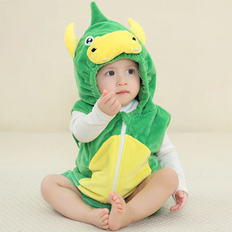 Baby Rompers Winter Costume Flannel for Girl Boy Toddler Infant Clothes Kids Overall Animals