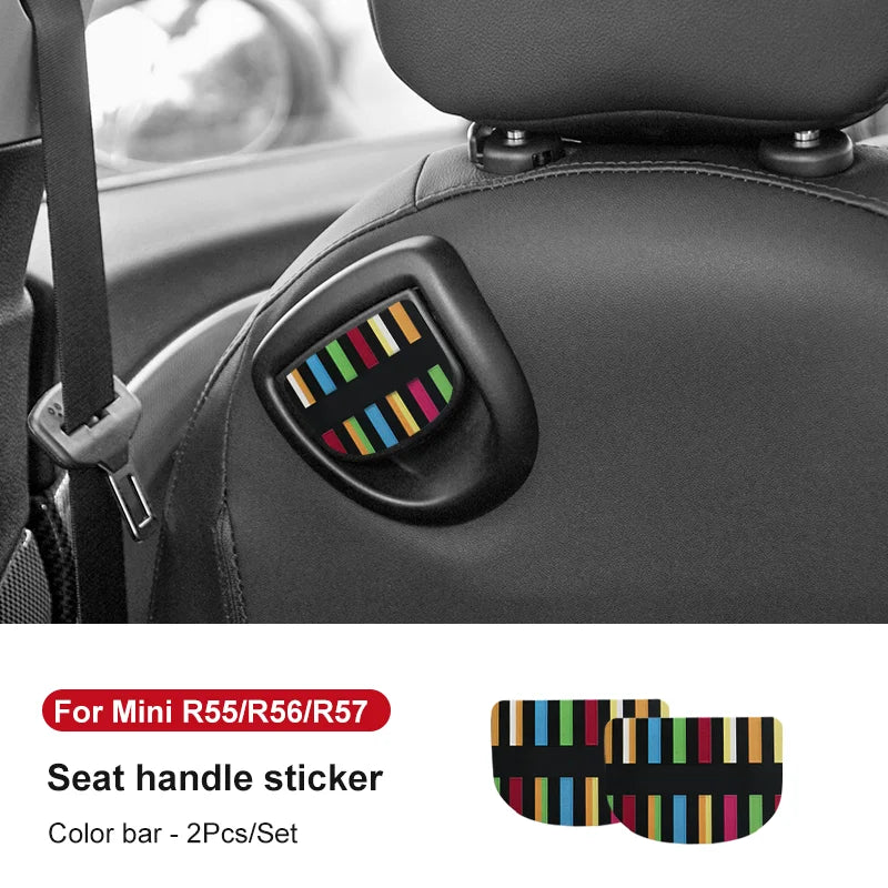 Car Rear Seat Back Handle Decal Cover Protective Sticker For Mini Cooper R56 R55 F56 F57 Interior Decorative Accessories