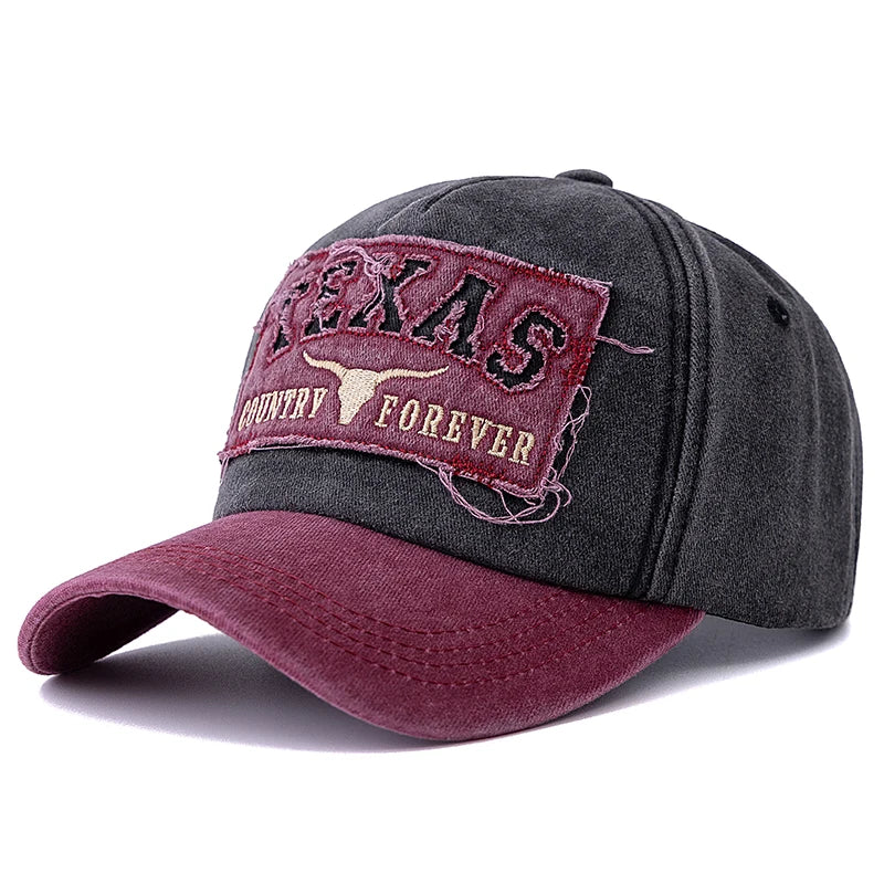 Baseball Cap TEXAS Letter Embroidery Outdoor Sports Dad Hat For Men And Women