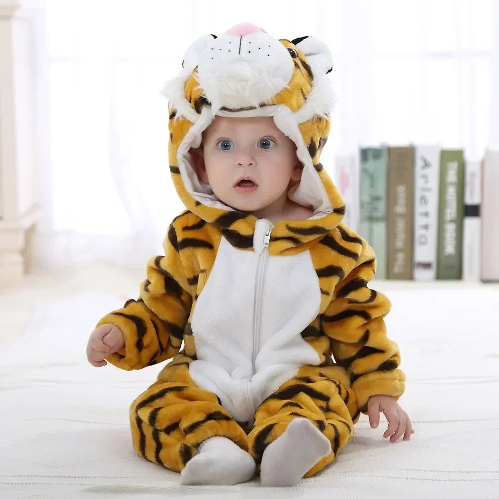 Baby Rompers Winter Costume Flannel for Girl Boy Toddler Infant Clothes Kids Overall Animals