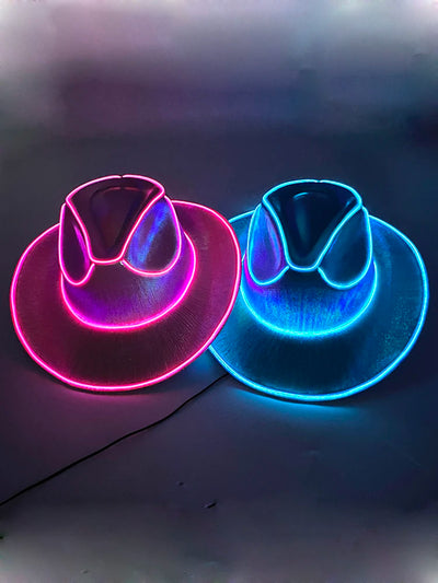 Pearlescent Cowboy Hat Dance Costume Decorate Glowing Cowgirl Cap Glowing For Neon NightClub