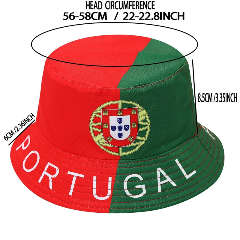 Countries National Flag Bucket Hat Men Women Football Fan Party Football Cup Reversible Sun Hat Soccer Fans