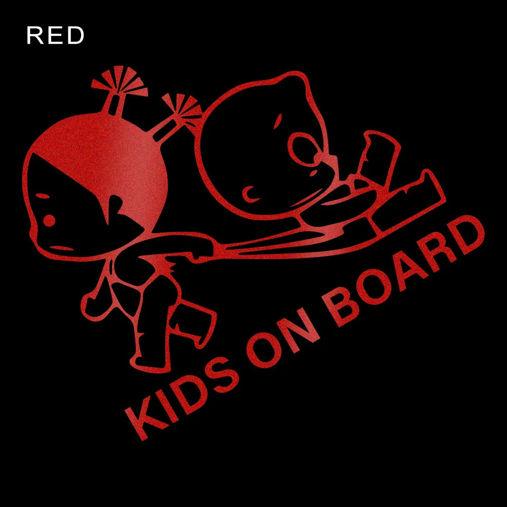 Reflective Kids On Board Safety Warning Sign Car Body Window Windshield Creative Vinyl Decal Sticker Decoration Auto Accessories