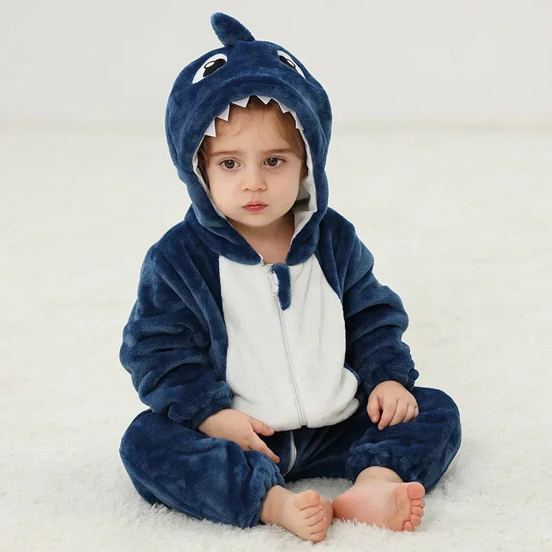 Baby Rompers Winter Costume Flannel for Girl Boy Toddler Infant Clothes Kids Overall Animals