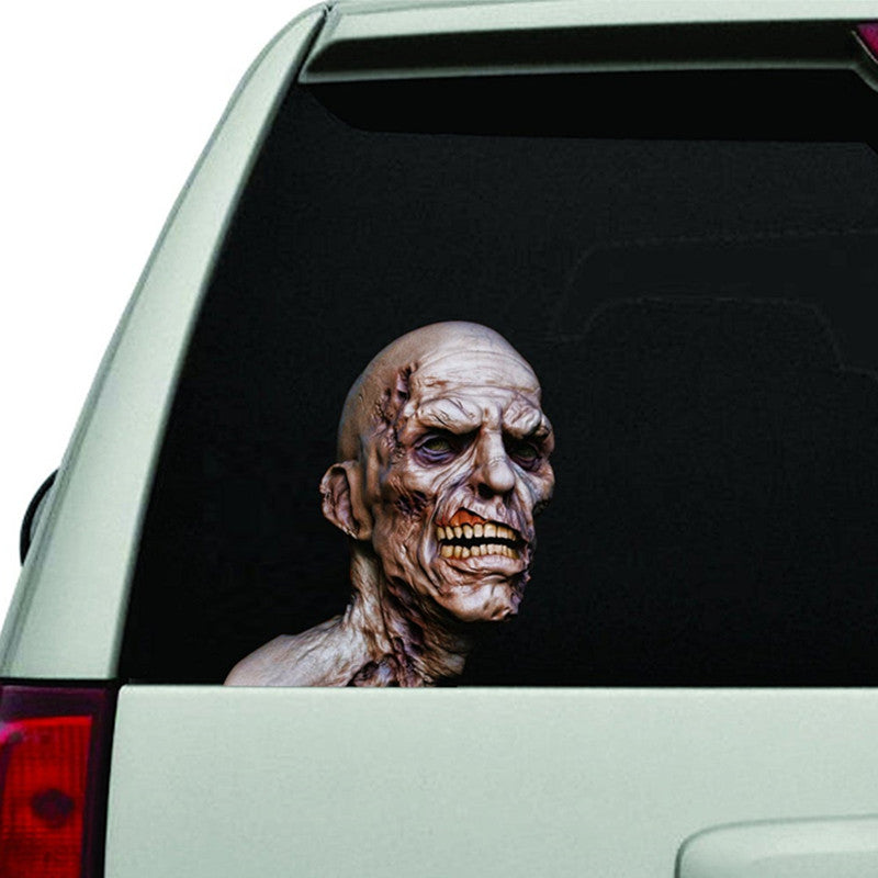 Jpct funny 3D zombie decal for RV, Halloween, laptop waterproof sunscreen vinyl customizable sticker, 30cmx27.6cm