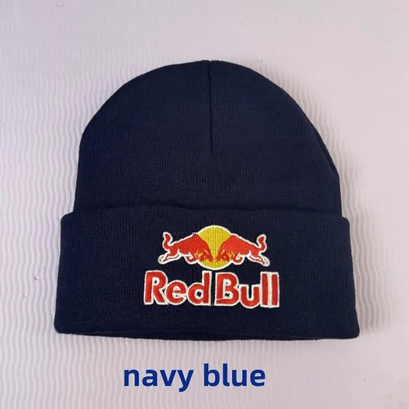 Red Bull Knitted hat Beanie Winter Hat Unisex Warm Cap for Men And Women Red Bull Hat